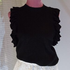 Black Top with floral sleeve